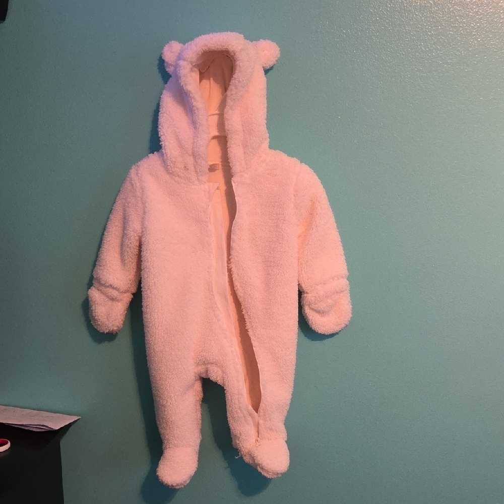 White Footie One Piece with Cozy Comfort
